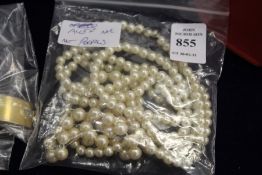 A decorative bead necklace.