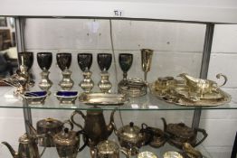 Plated goblets, condiments etc.