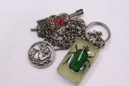 A small bag of costume jewellery etc.