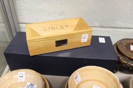 A Linley of London carved wood presentation model of a house brick, complete with original box.