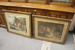 Selling Rabbits a colour print together with a similar nostalgic print 