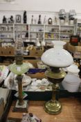 Two Victorian oil lamps.