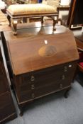 An Edwardian inlaid mahogany bureau.