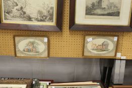 Playful Cherubs colour prints, a pair.