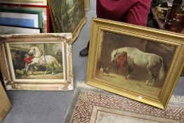 Two pictures depicting horses.