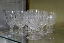 Twelve Waterford Colleen wine glasses,12cms high.