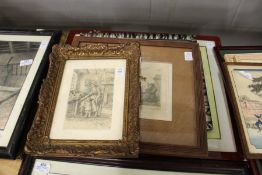 Various engravings and prints.