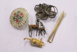 A small bag of costume jewellery.