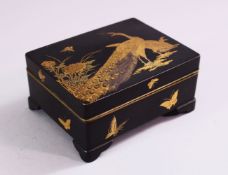 A GOOD JAPANESE MEIJI PERIOD KOMAI STYLE DAMASCENED INLAID IRON LIDDED BOX, the box with inlaid