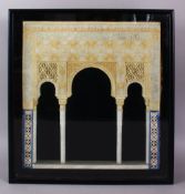 A SPANISH ALHAMBRA, signed Contareras, framed and glazed, 45cm x 40cm.