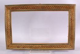 A 19TH CENTURY VIZAGAPATAM PERISAN INLAID FRAME, 45cm x 29cm .