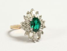 A 9CT GOLD CLUSTER RING.