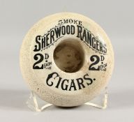 A SHERWOOD RANGERS 2D EACH CIGARS ADVERTISING ASHTRAY. 4.5ins.
