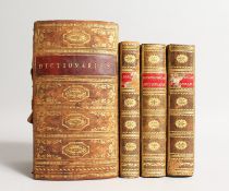 DICTIONARIES: Three small books in a box, ENGLISH DICTIONARY, Fifth Edition MDCCXCVII,