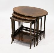 A NEST OF THREE MAHOGANY TABLES. 2ft.