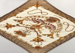 A HERMES PARURES DES SABLES SOIE PLISSE SCARF.