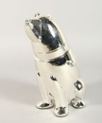 A SILVER PLATE POLAR BEAR COCKTAIL SHAKER. 12ins high.
