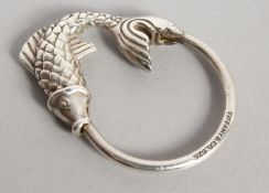 A TIFFANY SILVER DOLPHIN KEYRING.