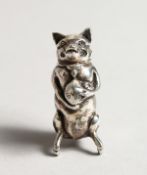 A CAST SILVER PIG VESTA.