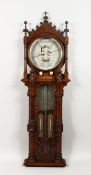 AN UNUSUAL 19TH CENTURY OAK CASED ROYAL POLYTECHNIC BAROMETER by JOSEPH DAVIS & CO., FITZROY