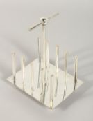 A CHRISTOPHER DRESSER DESIGN RECTANGULAR SHAPED TOAST RACK.