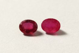 TWO RUBY STONES. 3.5cts.