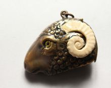 A BRASS MAN'S HEAD VESTA.