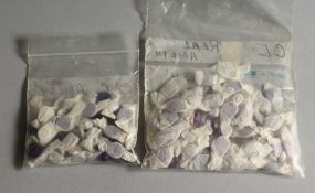 TWO BAGS OF AMETHYST.