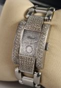 A SUPERB CHOPARD LA STRADA DIAMOND MOUNTED WRISTWATCH, No. 1093723, in a box with papers.