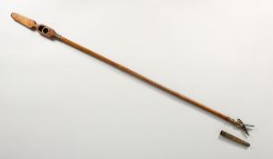 A RARE ADRIEN DUBOIS (ACTIVE PARIS 1880-1923) COMBINATION FLOWER PICKER AND CANE, with finger pull