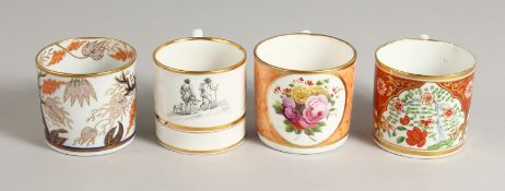 A WORCESTER FLIGHT BARR AND BARR COFFEE CAN printed with peasant scenes, a Ridgway coffee can