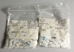 TWO BAGS OF AQUAMARINE.