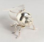 A SILVER PLATE BEE HONEY POT.