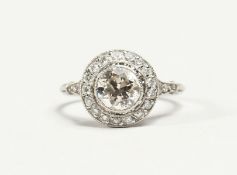 A SUPERB 1.32CT DIAMOND CLUSTER RING, with diamond surround totalling 1.60cts.