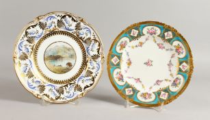 A ROYAL CROWN DERBY PLATE painted with a scene of Loch Katrine by Cuthbert Gresley, signed, date