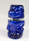 A BRISTOL BLUE PUG DOG COOKIE JAR. 10.5is high.