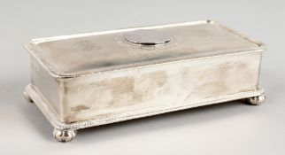 A CARRINGTON & CO RECTANGULAR SILVER CIGARETTE BOX with inset Edward VII coin Delhi Durbar 1903 -