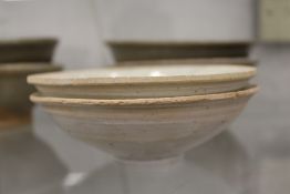 Two early Chinese glazed terracotta bowls.