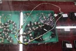 A necklace and a bracelet.