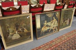 Figures in an Interior large colour prints, a pair and another.