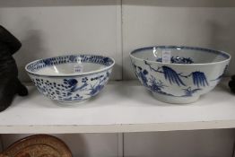 Two 19th century Chinese blue and white porcelain bowls.