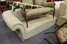 A large Victorian Chesterfield style settee (for upholstery).