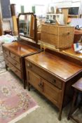 A mahogany dressing chest and similar washstand.