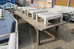 A good large hardwood garden table.