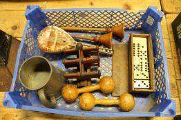 Miscellaneous collectables to include bone dominoes.