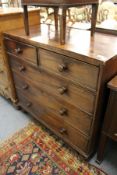 A 19th century mahogany chest of two short and three long drawers.