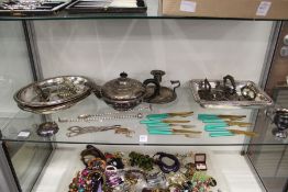 Silver plate to include entree dishes etc.