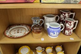 Decorative china to include salt glazed tobacco jar.