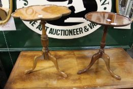 Two tripod occasional tables.
