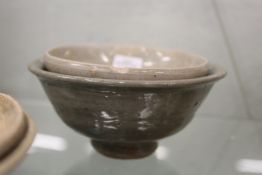 Two early Chinese glazed terracotta bowls.